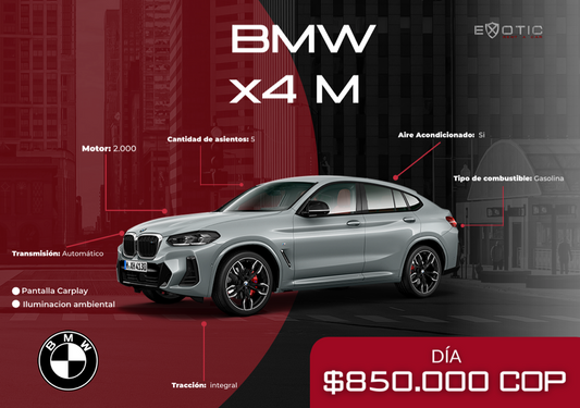 BMW X4 Paquete M en alquiler en Medellín | Exotic Rent a Car