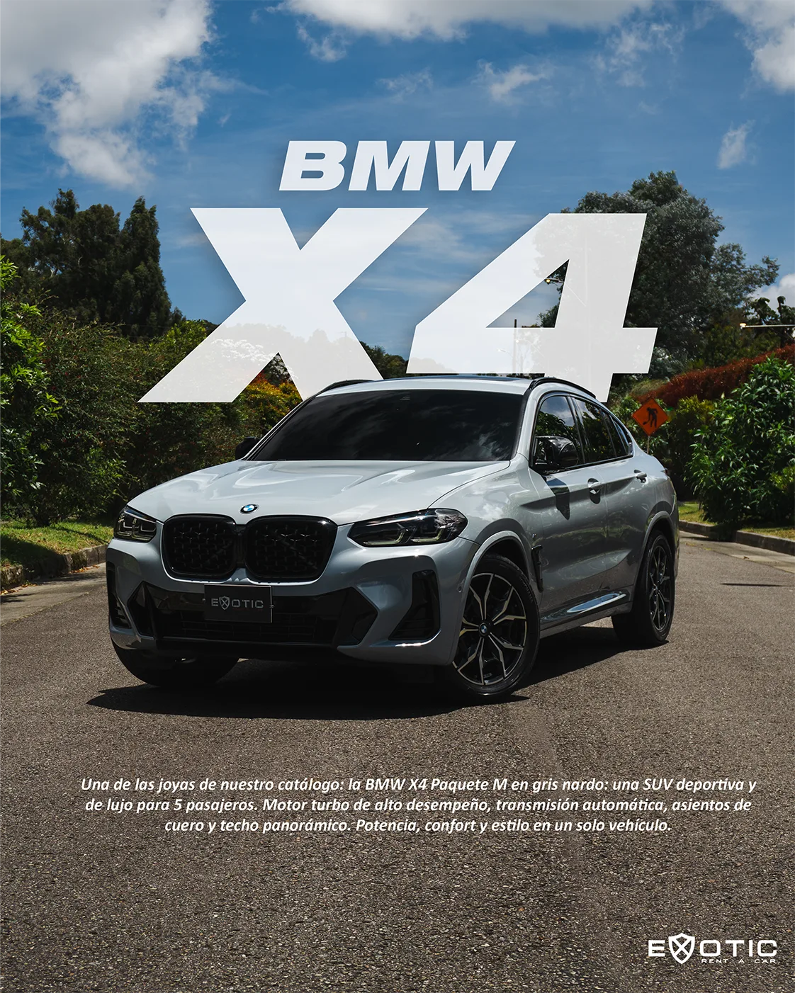 Alquiler de vehículos en Medellín - BMW X4 Paquete M, vista de portada (2)