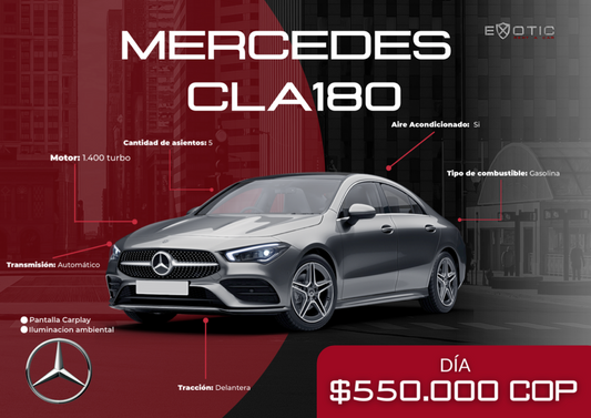 Mercedes-Benz CLA 180 en alquiler en Medellín | Exotic Rent a Car