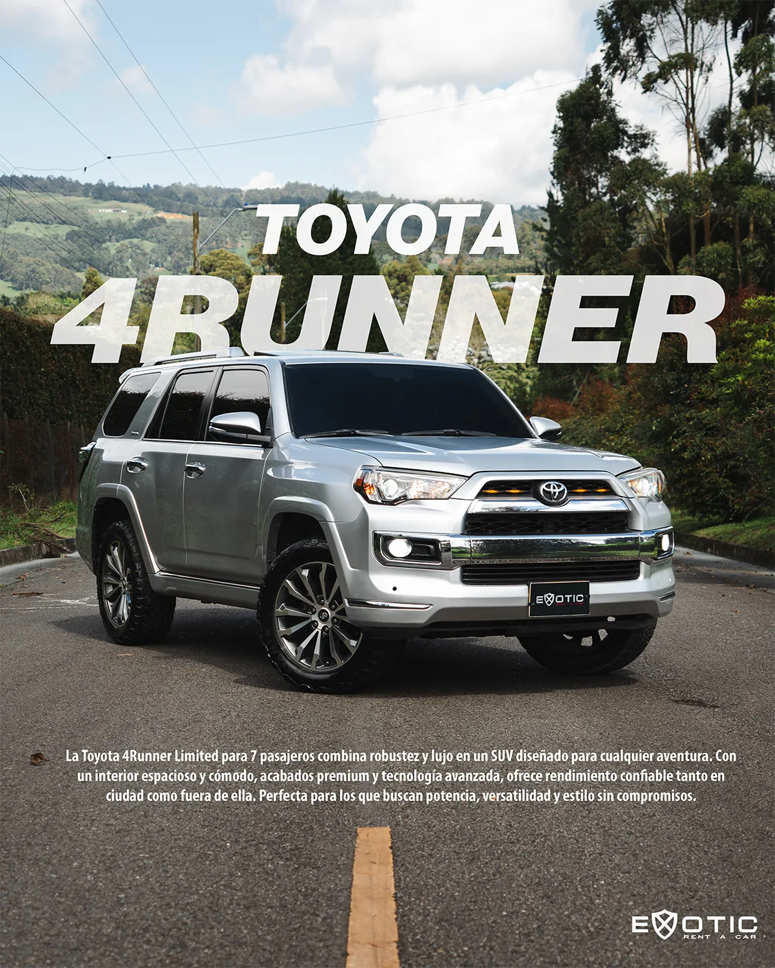Alquiler de vehículos en Medellín - Toyota 4Runner Limited, vista de portada