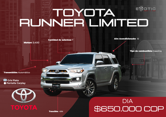 Toyota 4Runner Limited en alquiler en Medellín | Exotic Rent a Car