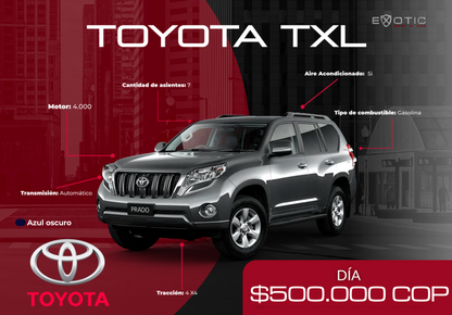 Toyota Prado TXL en alquiler en Medellín | Exotic Rent a Car