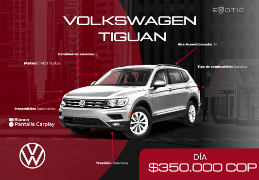Volkswagen Tiguan en alquiler en Medellín | Exotic Rent a Car